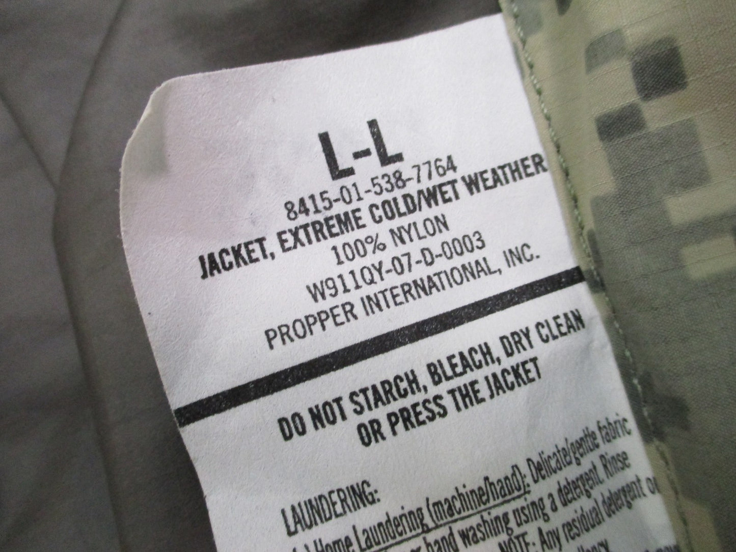 GEN III Level 6 Gore-Tex Parka ACU UCP Large Long Cold Wet Weather Jacket