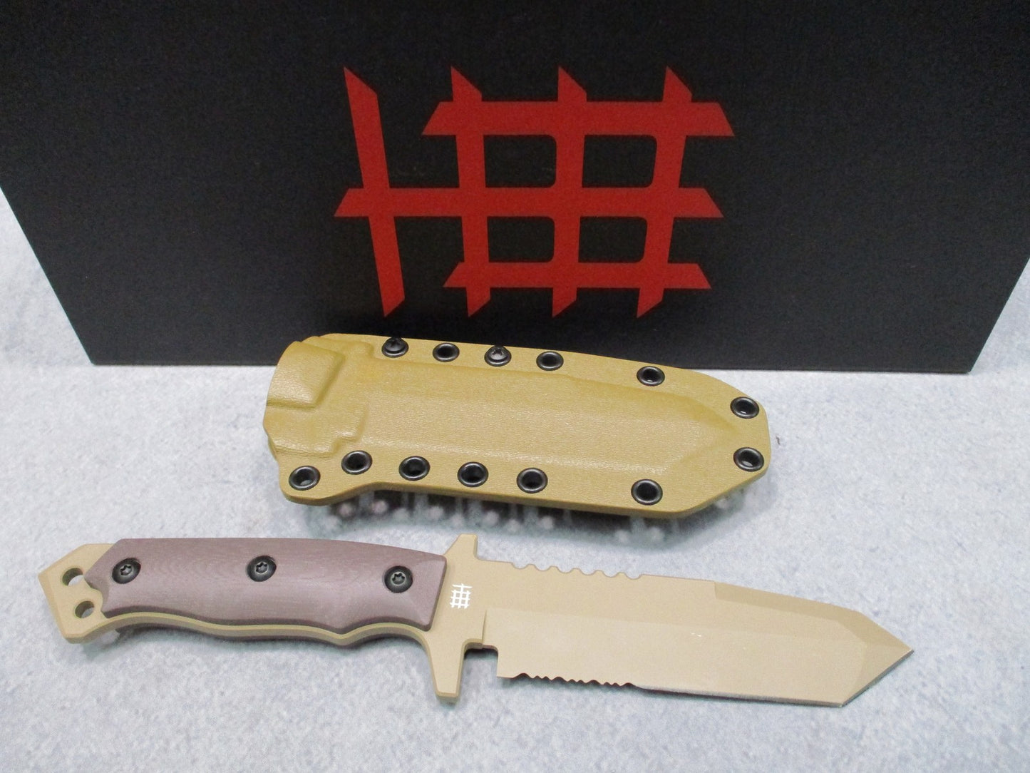 Halfbreed Blades MIK-02 Tactical Fixed Blade Knife D2 Steel Tan G10 New