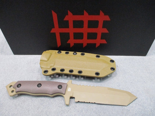 Halfbreed Blades MIK-02 Tactical Fixed Blade Knife D2 Steel Tan G10 New
