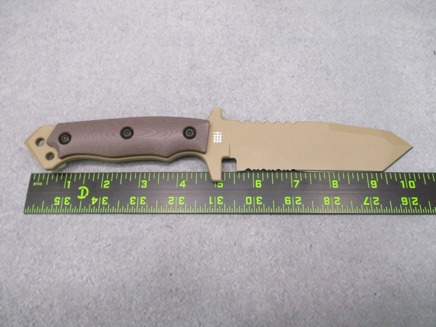 Halfbreed Blades MIK-02 Tactical Fixed Blade Knife D2 Steel Tan G10 New