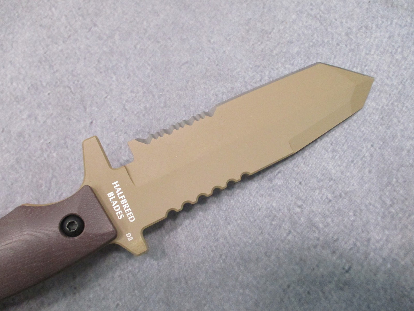 Halfbreed Blades MIK-02 Tactical Fixed Blade Knife D2 Steel Tan G10 New