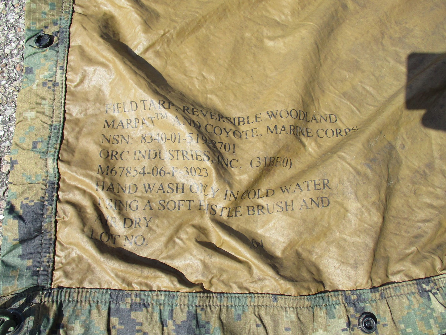USMC Reversible Field Tarp MARPAT Woodland US Military Surplus Tent Shelter