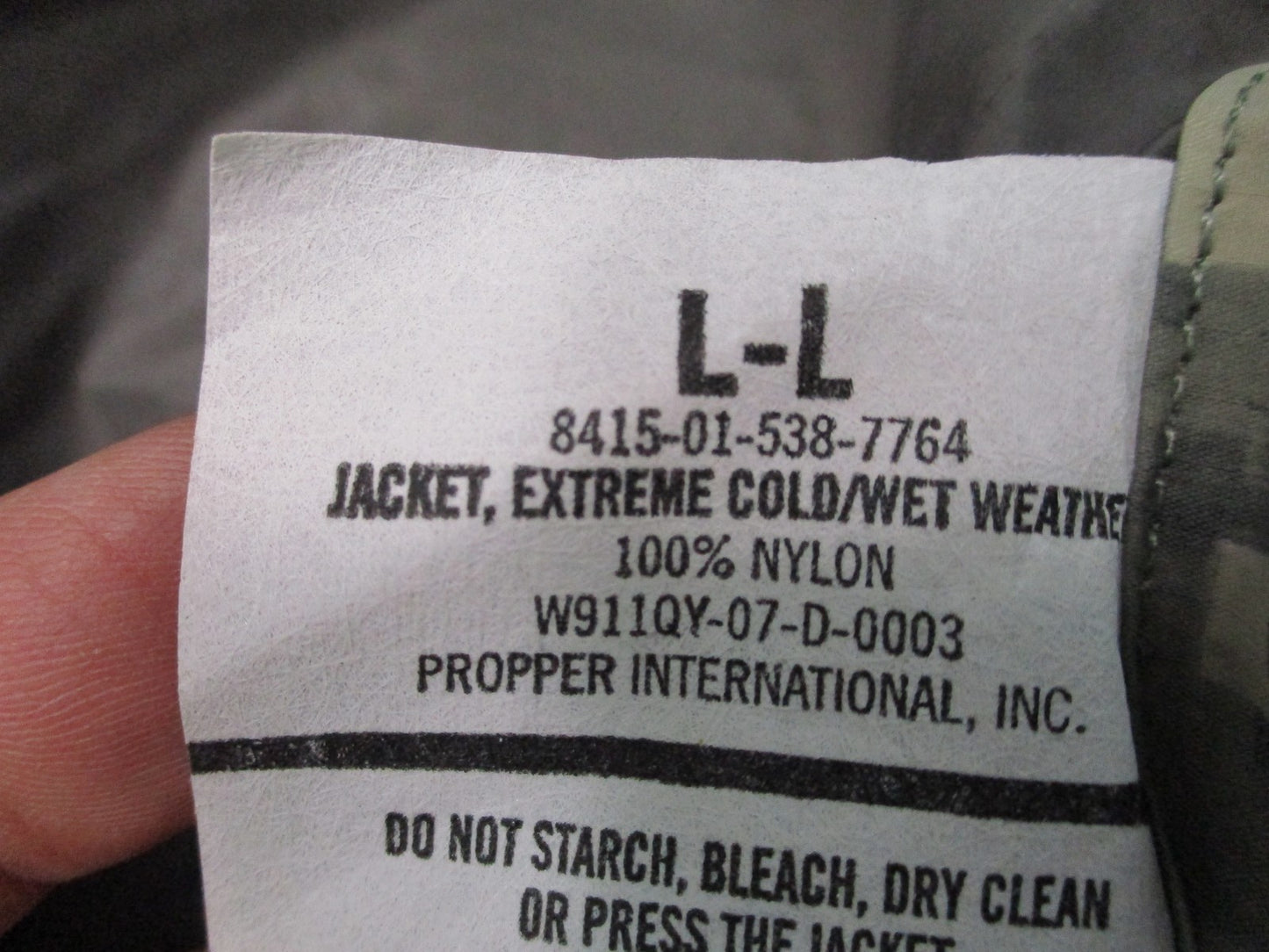 GEN3 ARMY ACU DIGITAL UCP GEN III LEVEL 6 COLD/WET JACKET LARGE/LONG GORE-TEX