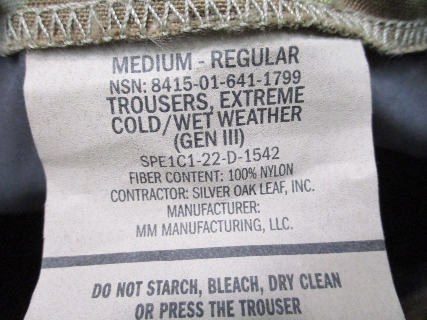 SCORPION GEN 3 ARMY OCP GORE-TEX RAIN PANTS COLD/WET WEATHER PANTS MEDIUM/REG