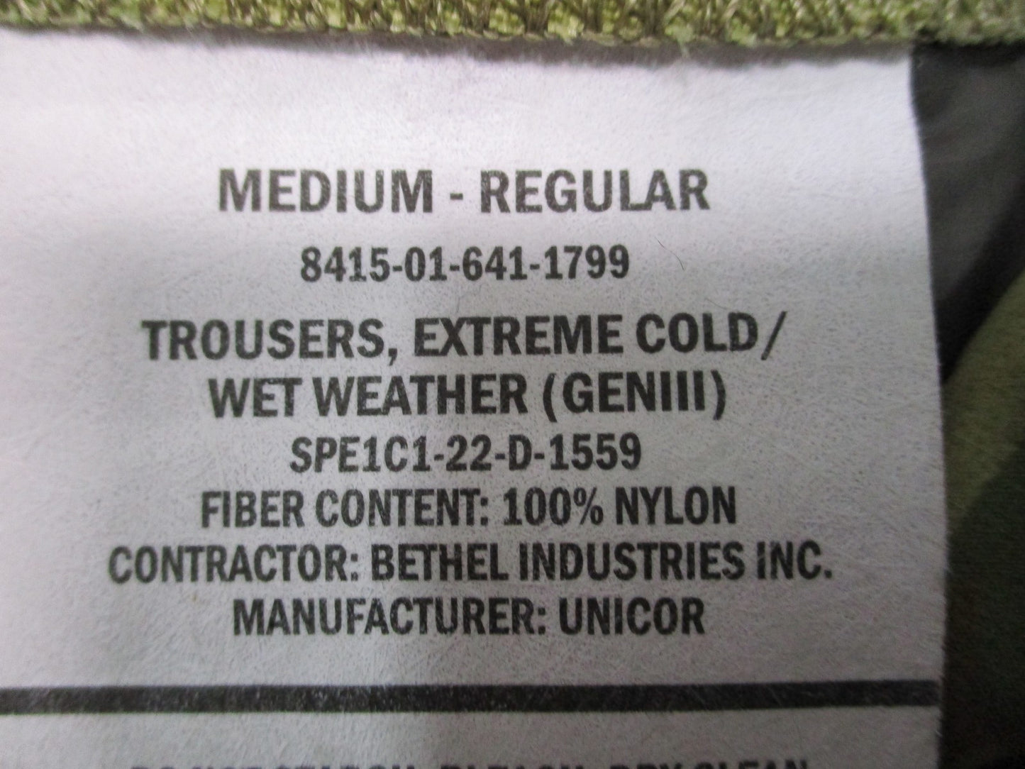SCORPION GEN 3 ARMY OCP GORE-TEX RAIN PANTS COLD/WET WEATHER PANTS MEDIUM/REG