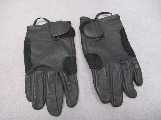 Medium Black Leather Tactical Gloves Light Duty Utility 100% Cow Hide Fast Rope