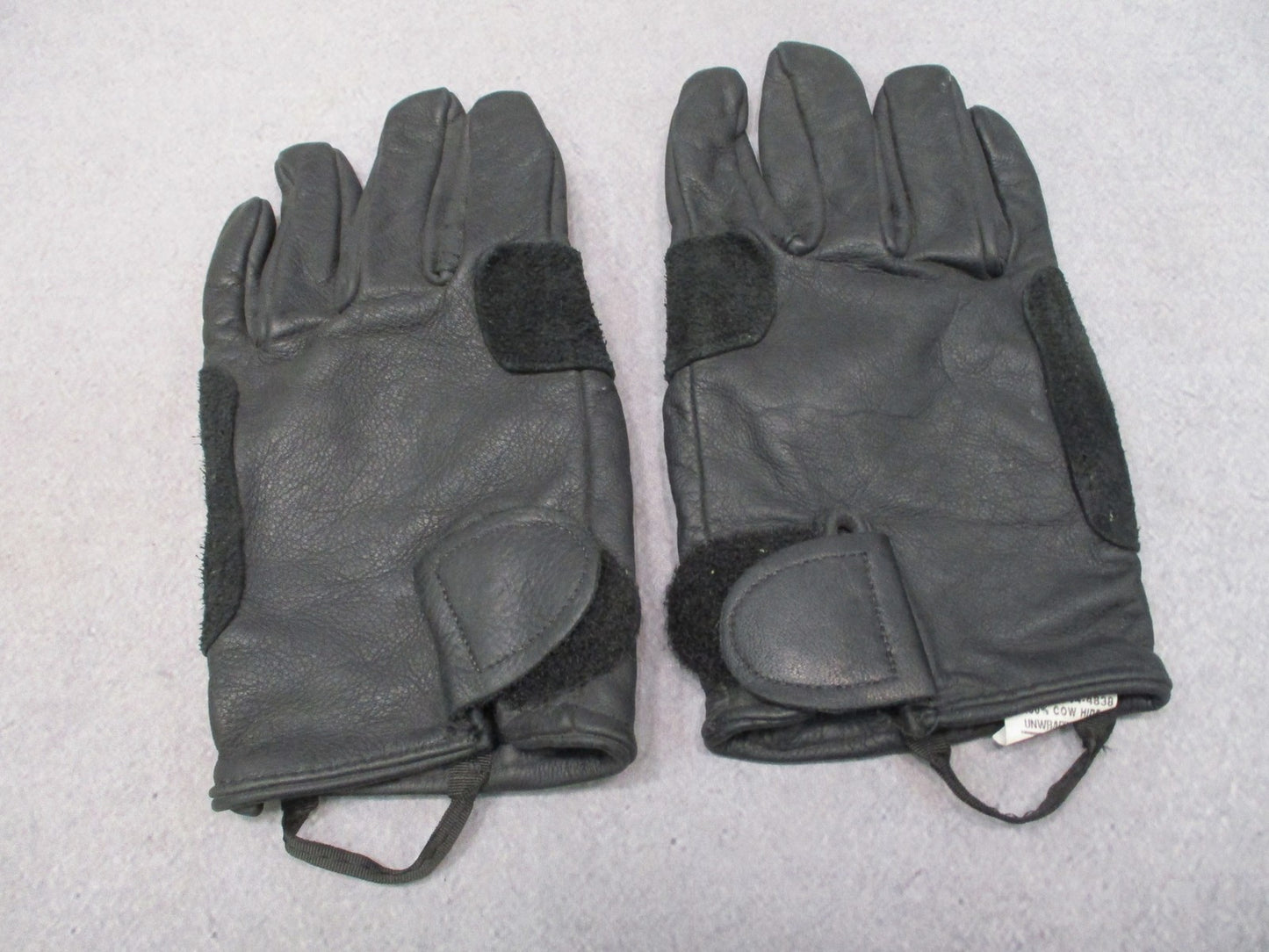Medium Black Leather Tactical Gloves Light Duty Utility 100% Cow Hide Fast Rope