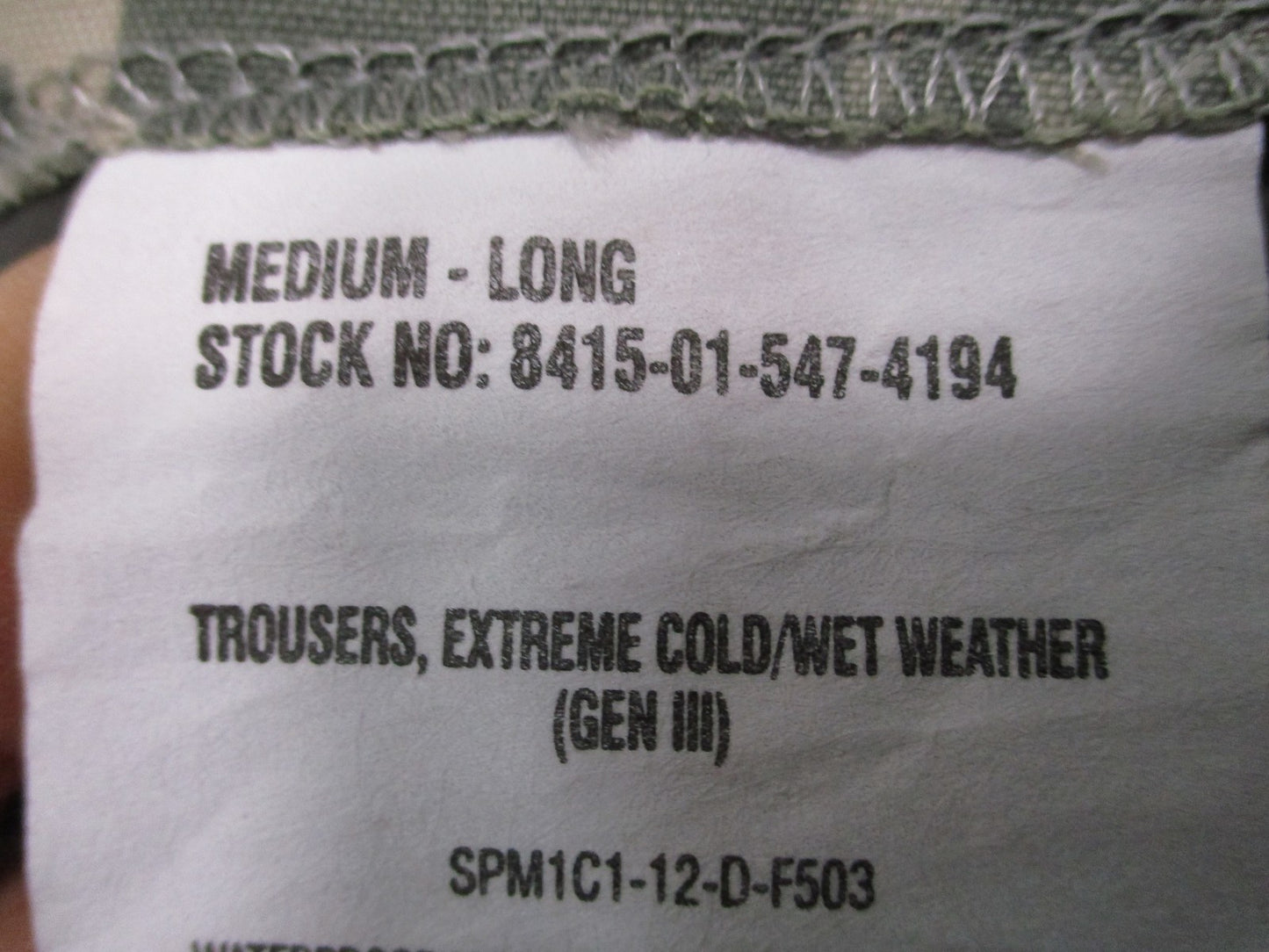 NEW GEN 3 ACU DIGITAL GORE-TEX PANTS LEVEL 6 TROUSERS WET WEATHER PANTS MED/LONG