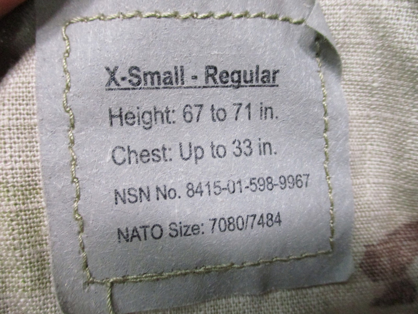 USGI Army FRACU Scorpion OCP Combat Coat X-Small Regular NWT 8415-01-598-9967 FR