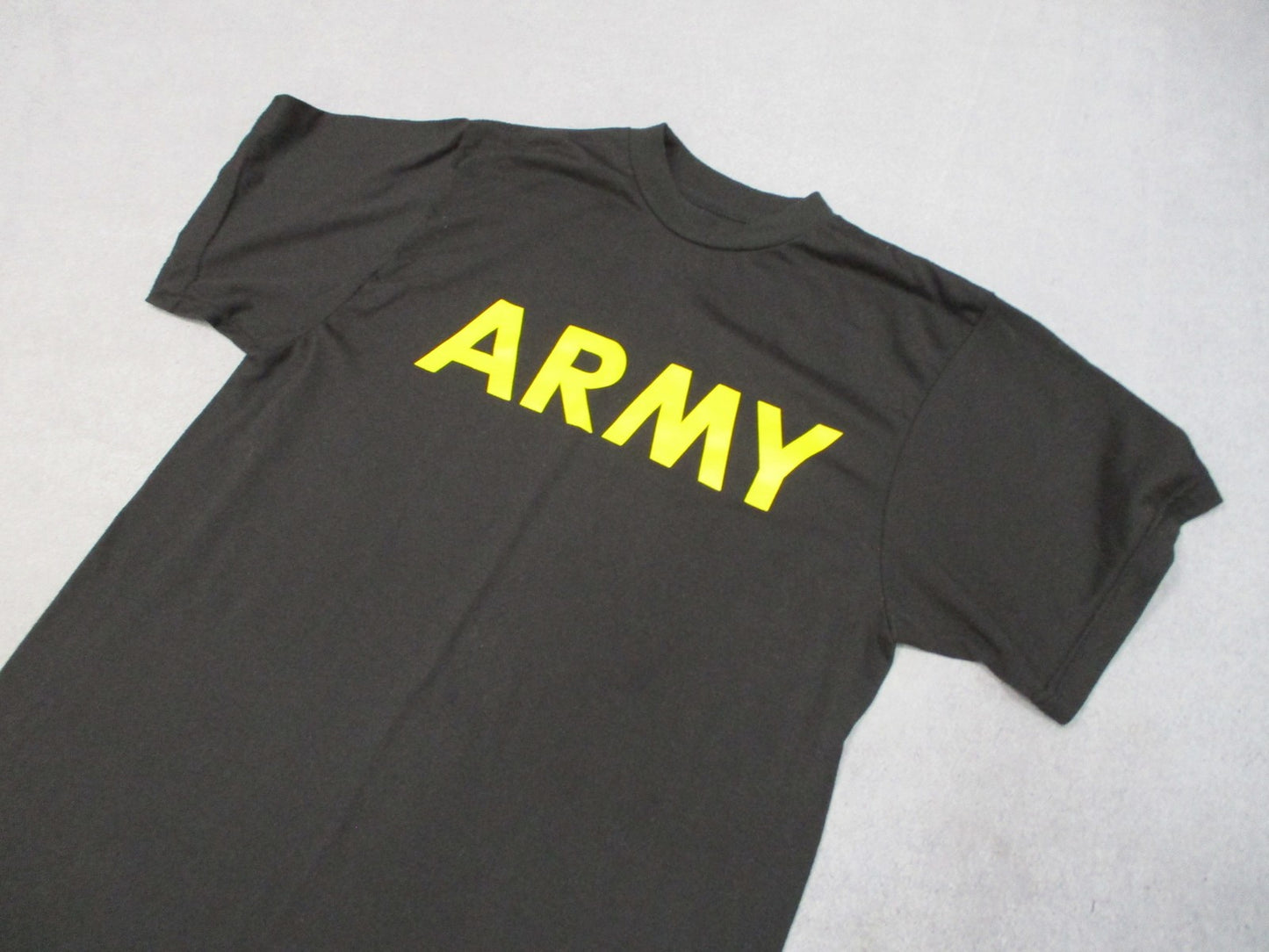 USGI US Army APFU Physical Fitness PT T-Shirt Small Black Gold 8415-01-623-2565