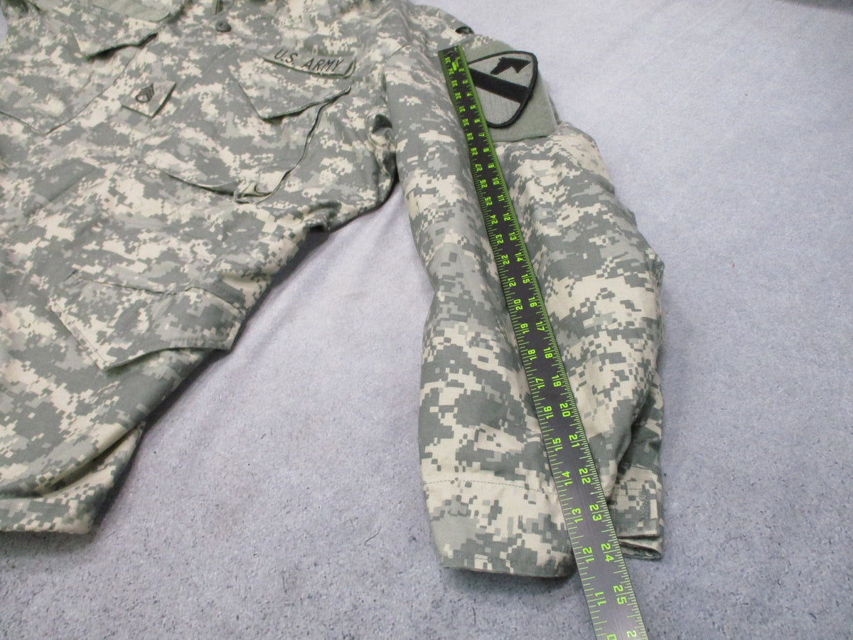 US Army ACU Field Coat Jacket Large Regular UCP Camo 1st Cav 3rd ID Patches