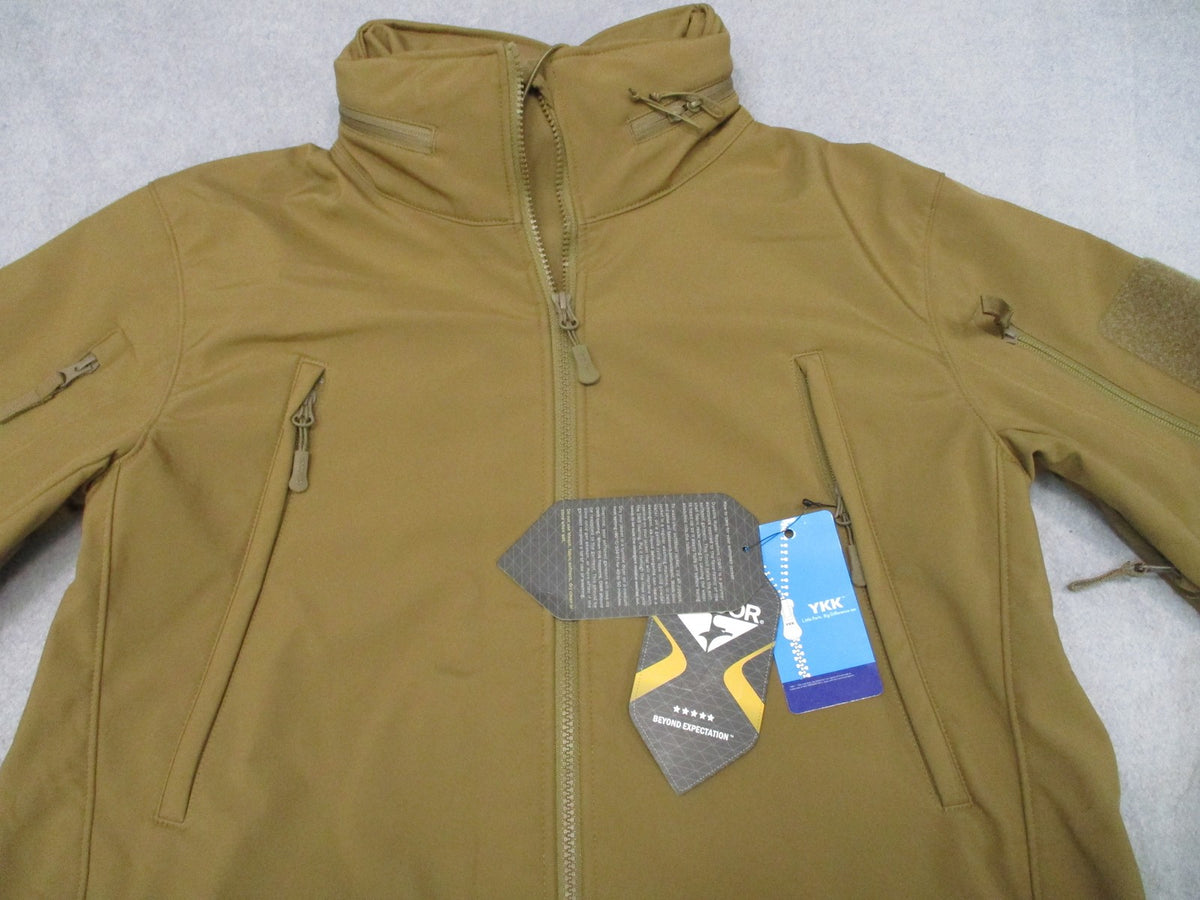 New Condor Summit Soft Shell Jacket Coyote Brown Tactical Military Coat Size M
