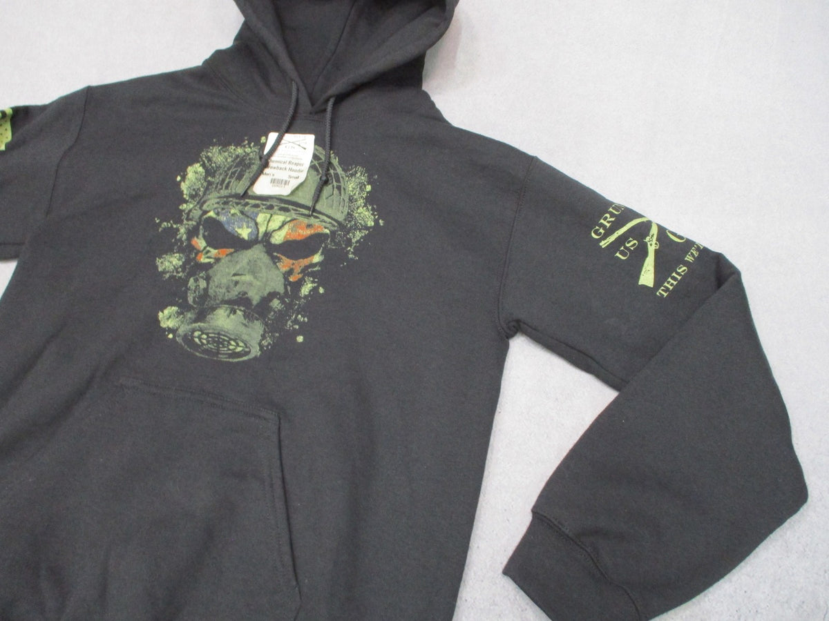 New Grunt Style Chemical Reaper Throwback Hoodie Men's Small Black Pullover