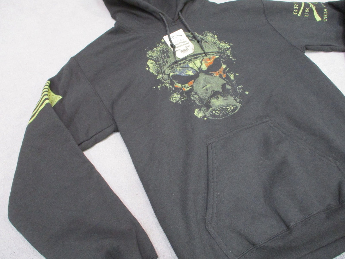 New Grunt Style Chemical Reaper Throwback Hoodie Men's Small Black Pullover