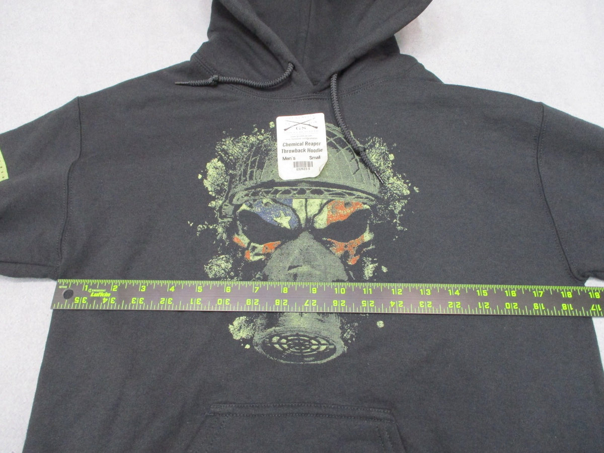 New Grunt Style Chemical Reaper Throwback Hoodie Men's Small Black Pullover