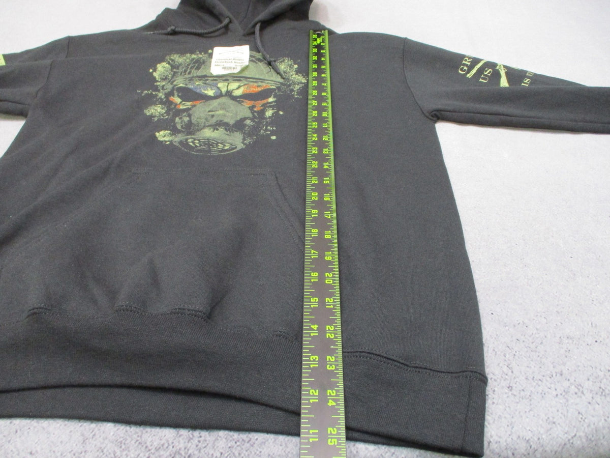 New Grunt Style Chemical Reaper Throwback Hoodie Men's Small Black Pullover