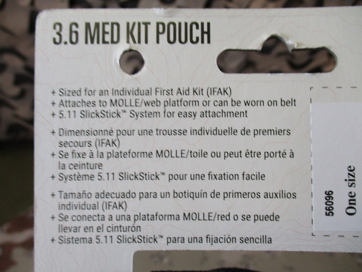 5.11 Tactical 3.6 Med Kit Pouch IFAK MOLLE Black New