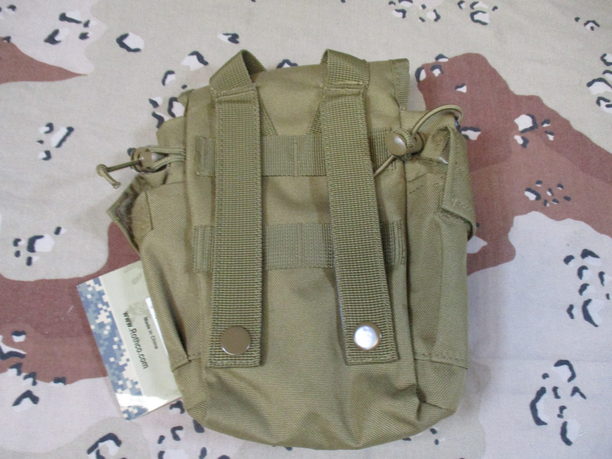 New Rothco Coyote Brown MOLLE Canteen Cover Tactical Pouch Utility Bag