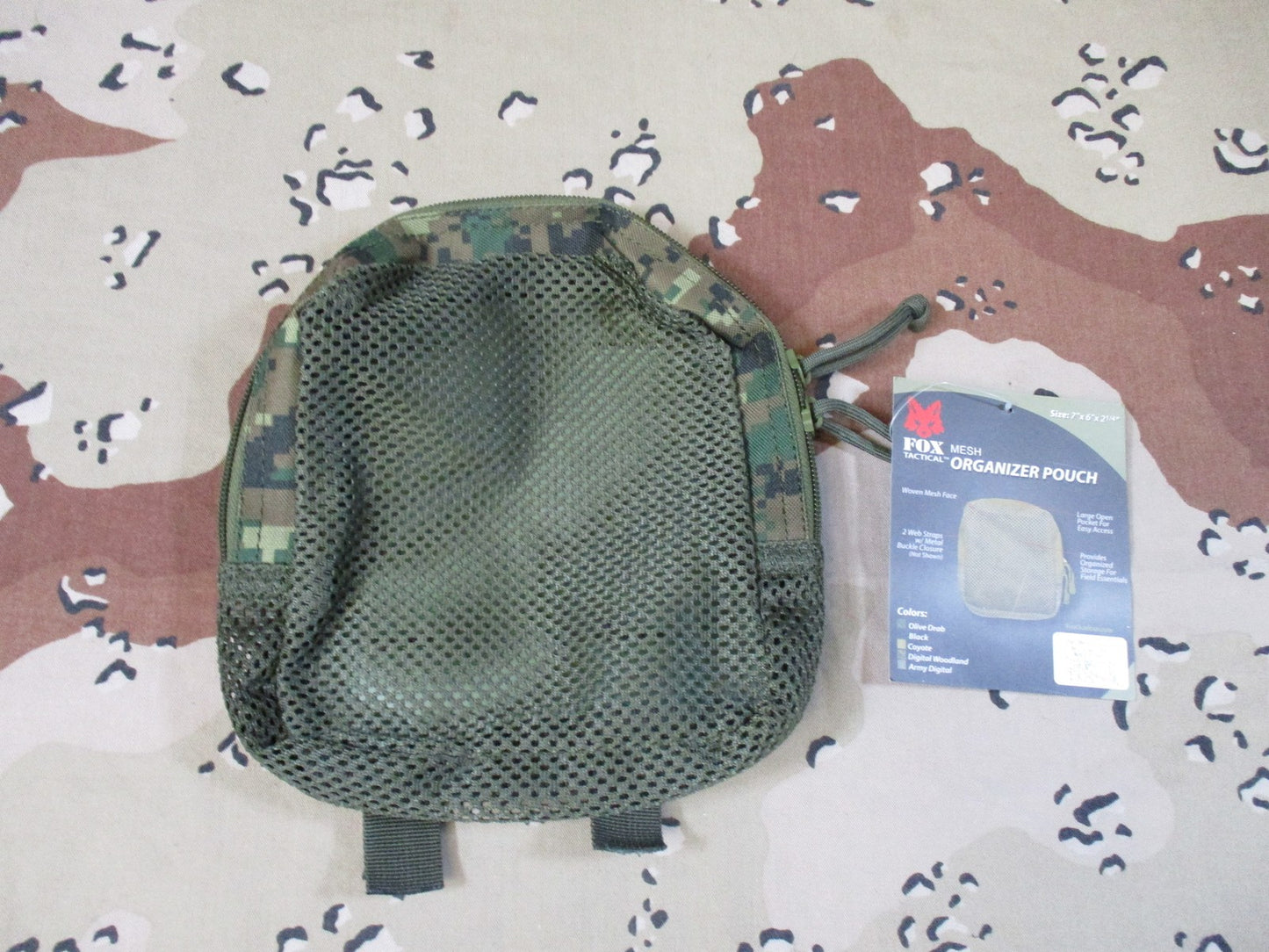 Fox Tactical Mesh Organizer Pouch Digital Woodland New Hygiene travel kit