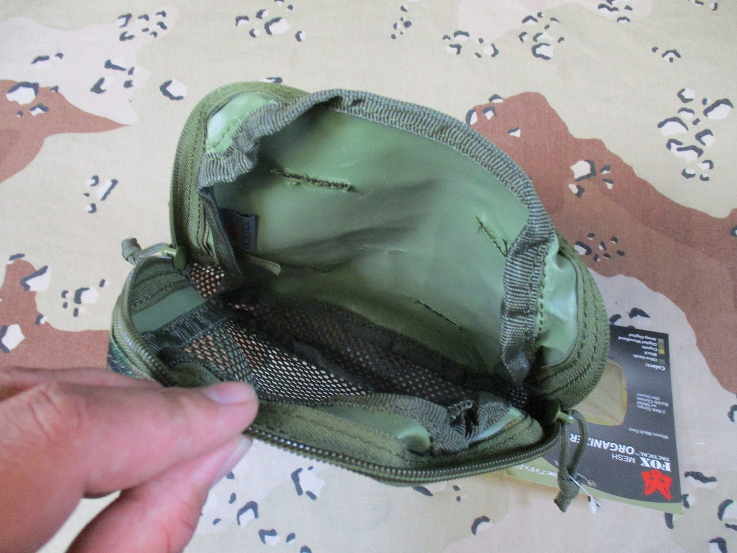 Fox Tactical Mesh Organizer Pouch Digital Woodland New Hygiene travel kit