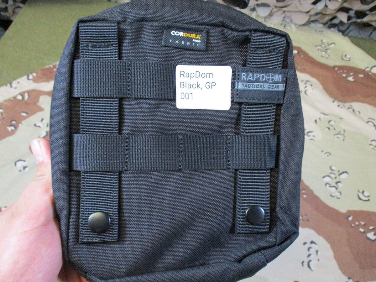 RapDom T435 Tactical Utility Pouch Black Cordura MOLLE Organizer New IFAK Pouch