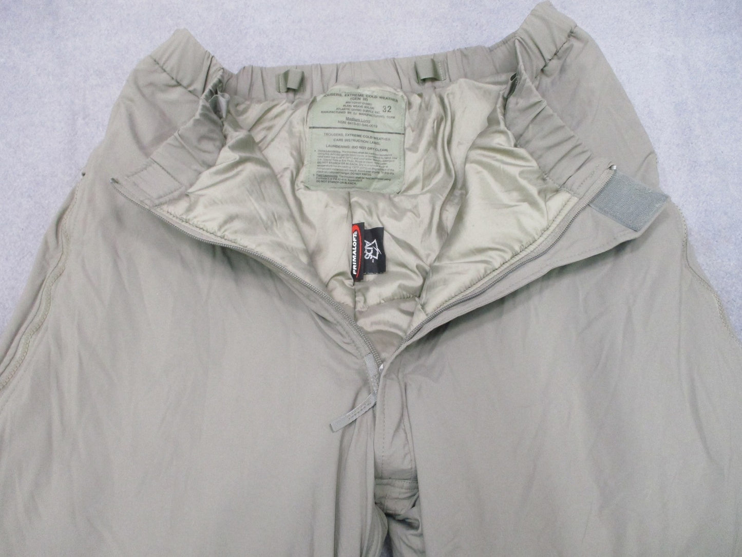 GEN3 PRIMALOFT LEVEL 7 TROUSERS EXTREME COLD WEATHER MED/LONG 8415-01-546-0019