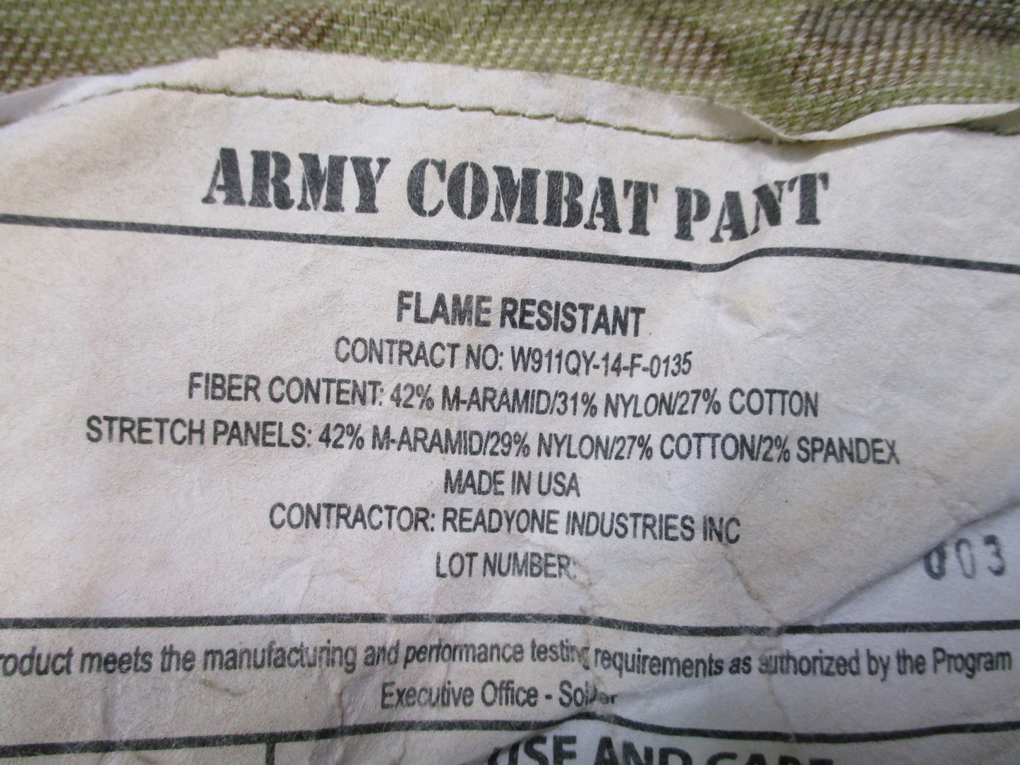 US Army Combat Pants Flame Resistant Multicam Medium Short Knee Pad Ready