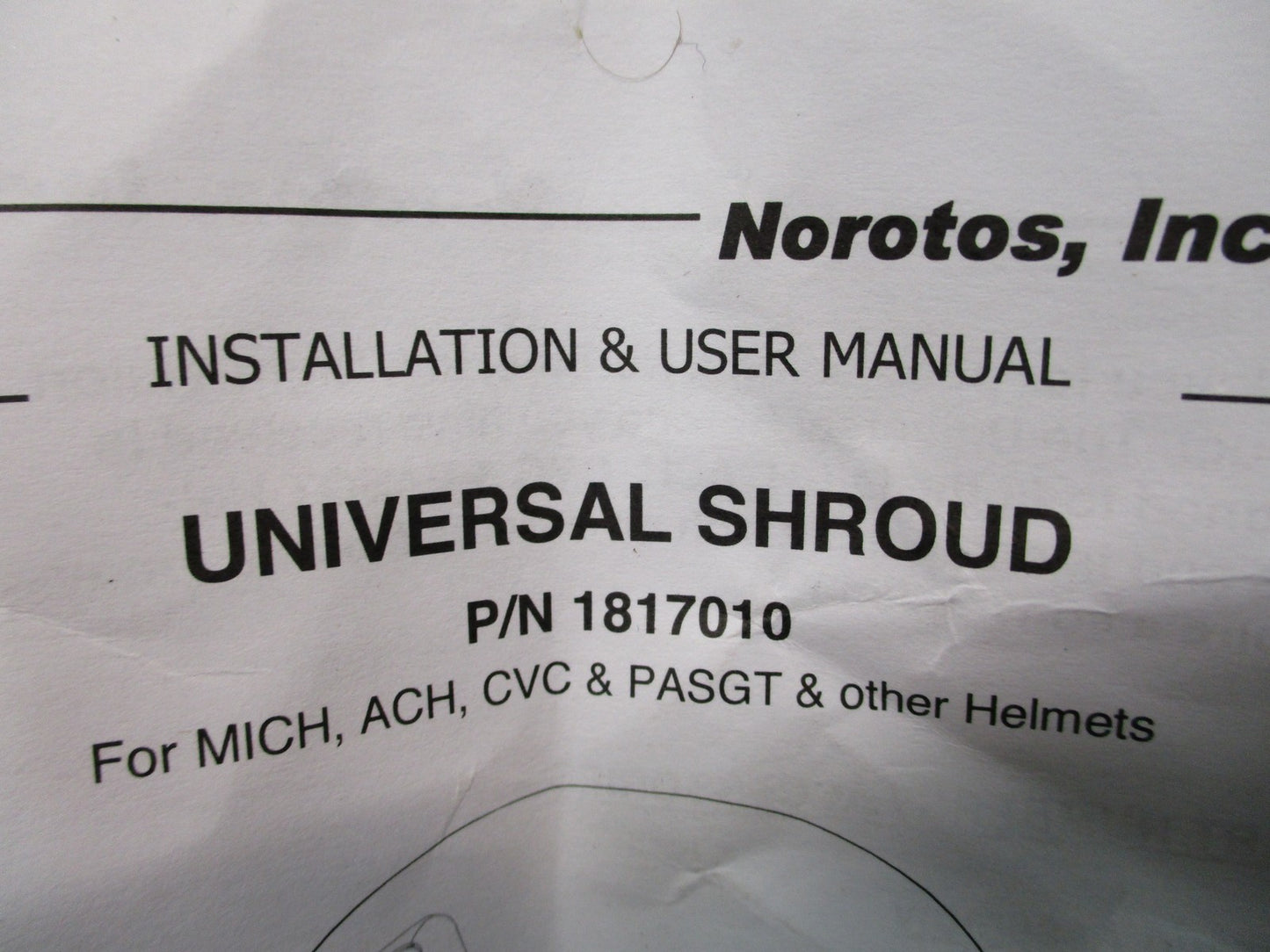 NOROTOS 1 OR 3 HOLE SHROUD NVG MOUNT TACTICAL HELMET BASE PLATE BRACKET (NEW)