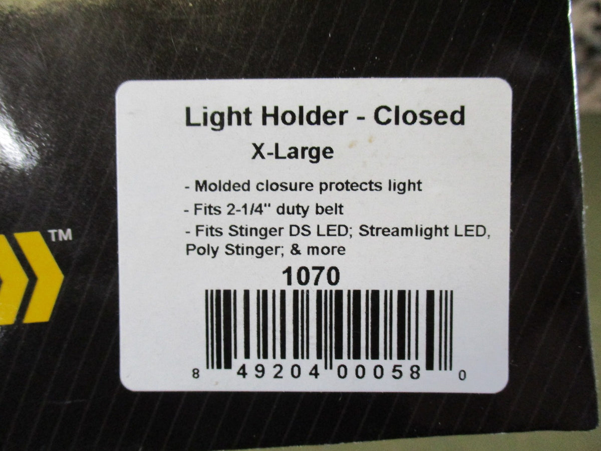 Hero's Pride 1070 Ballistic X-Large Closed Flashlight Holder Duty Belt Black New