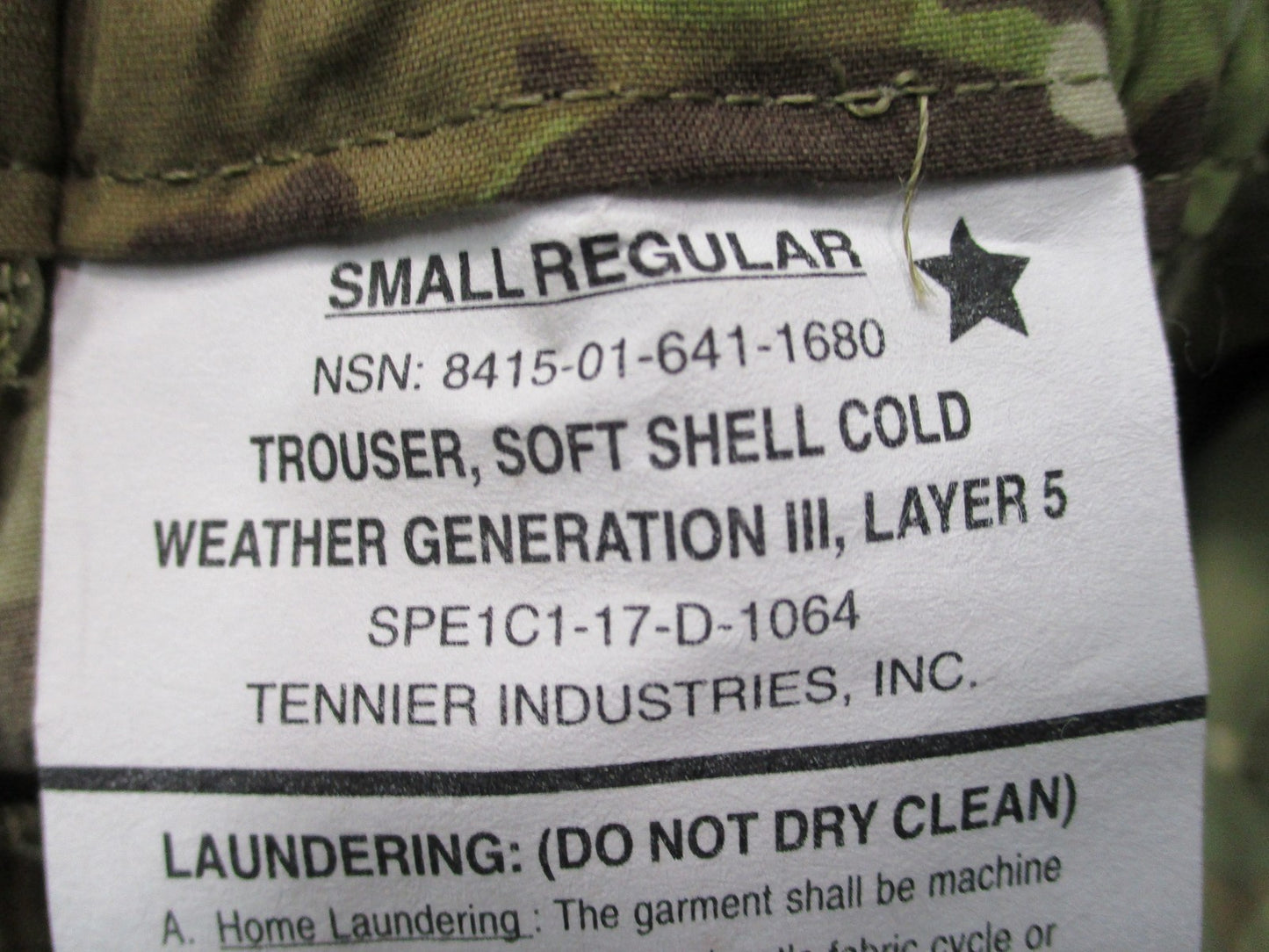 New ECWCS Gen III Level 5 Soft Shell Cold Weather Trousers Scorpion Small Reg
