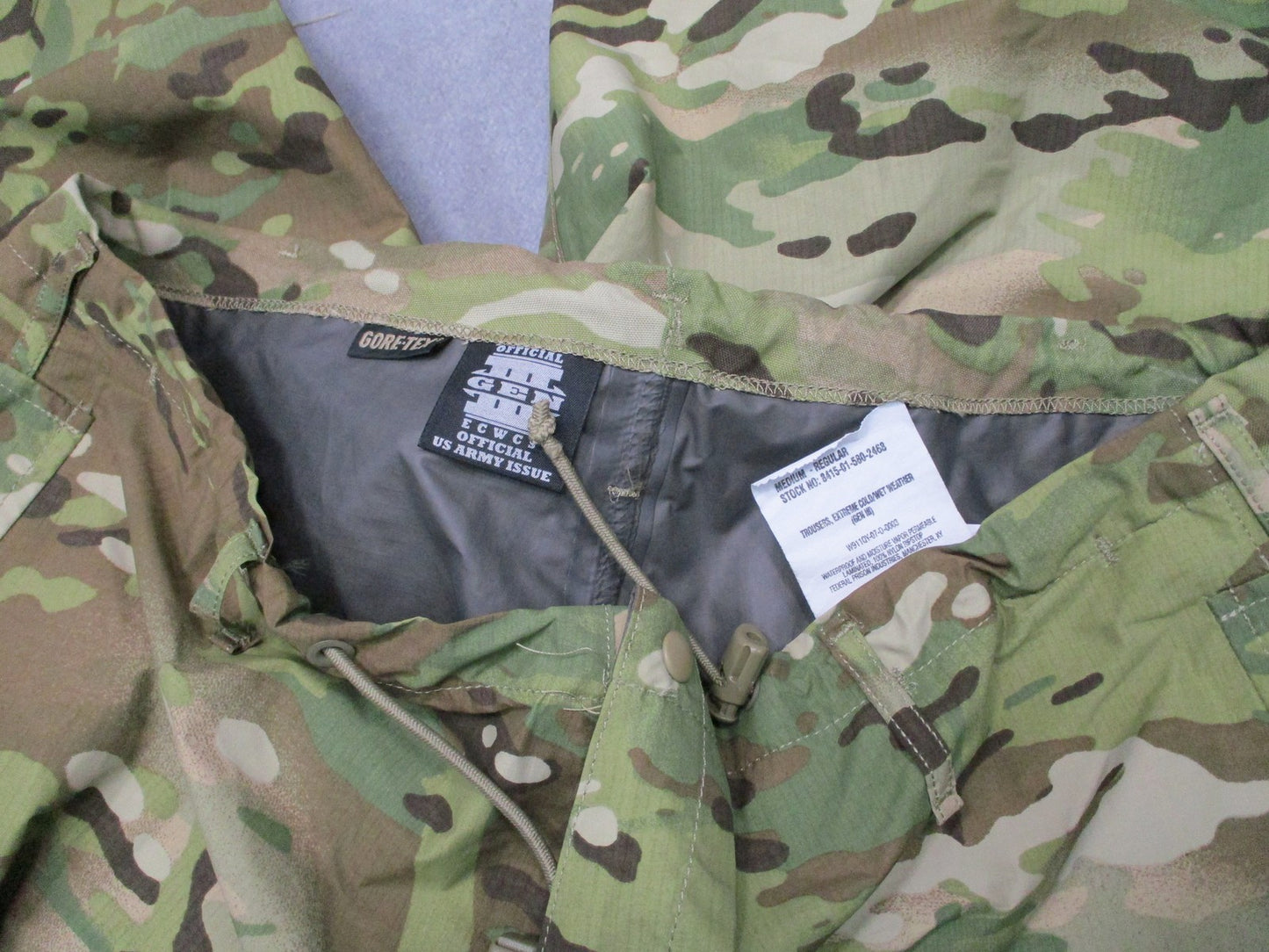 US Army ECWCS Gen III Trousers Medium Regular Multicam Gore-Tex Waterproof Pants