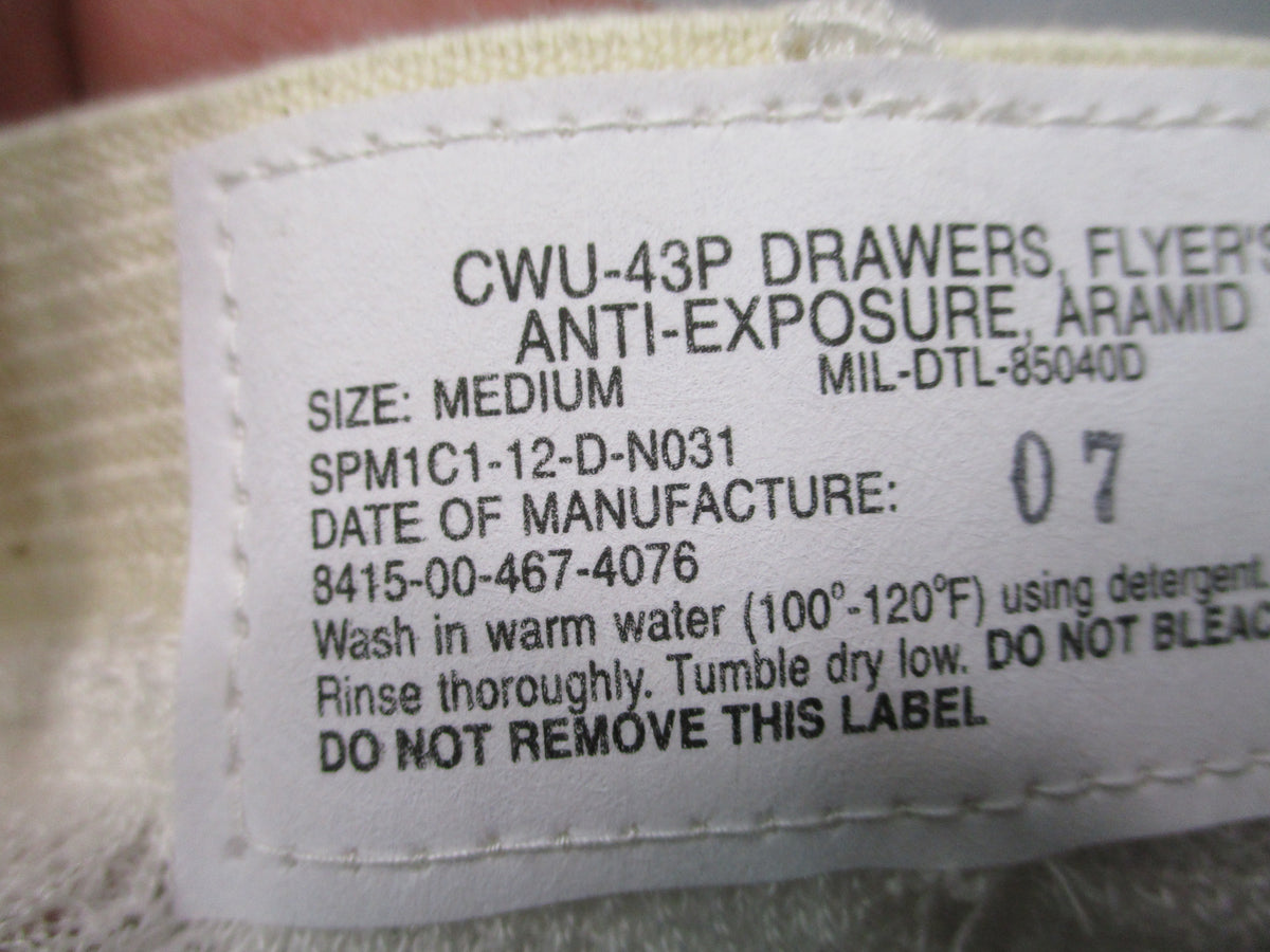 USGI CWU-43/P Flyer's Anti-Exposure Aramid Drawers FR Long Johns Stirrup NOS