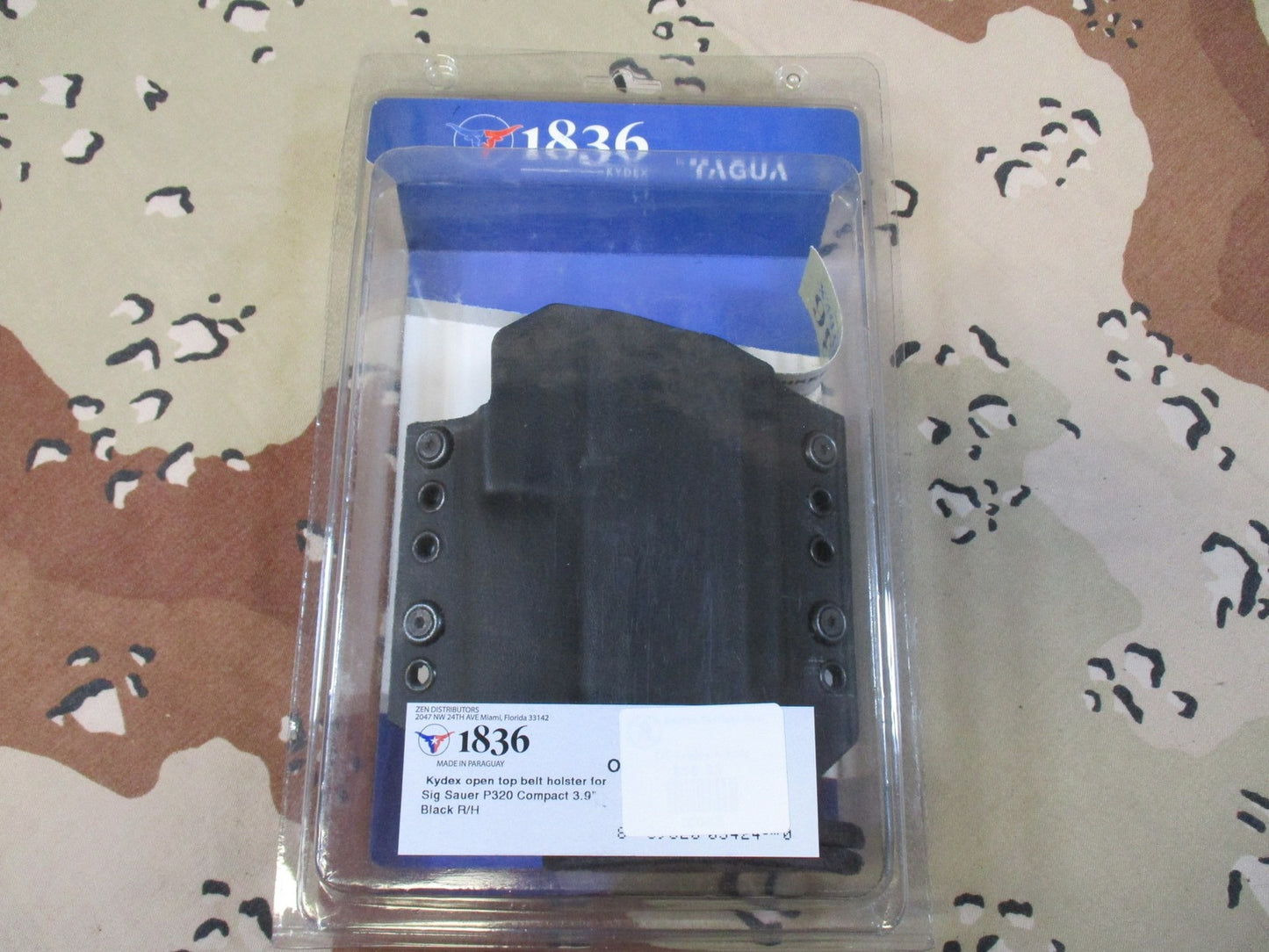 1836 Kydex Oathkeeper Holster for Sig Sauer P320 Compact 3.9" Right Hand Black
