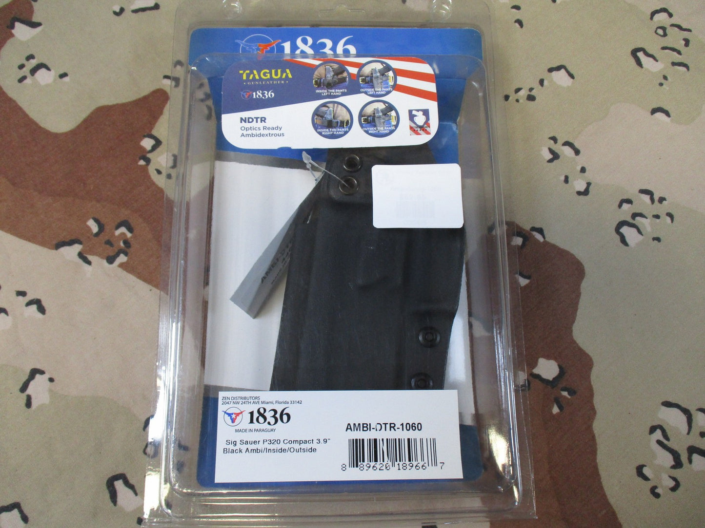 1836 Tagua Gunleather Sig Sauer P320 Compact 3.9" Kydex Ambi Holster Optics Read