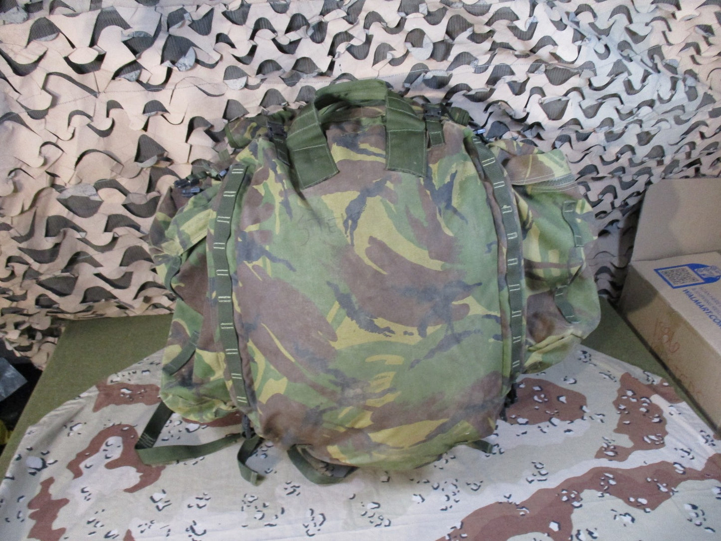 British Other Arms Rucksack w/ Suspenders Used Surplus Broken Buckles dpm camo