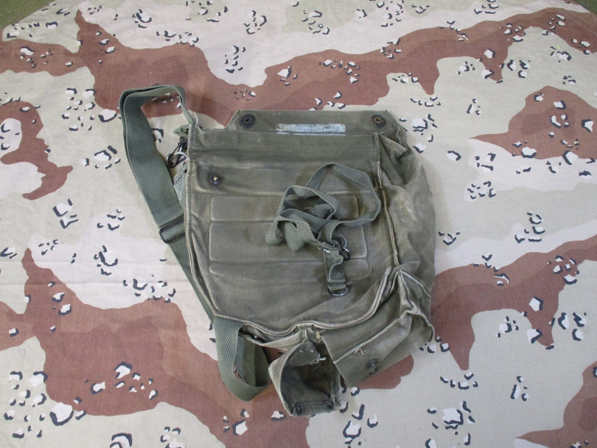 Vintage US Military M17 Gas Mask Carrier Bag OD Green Tactical Surplus usgi
