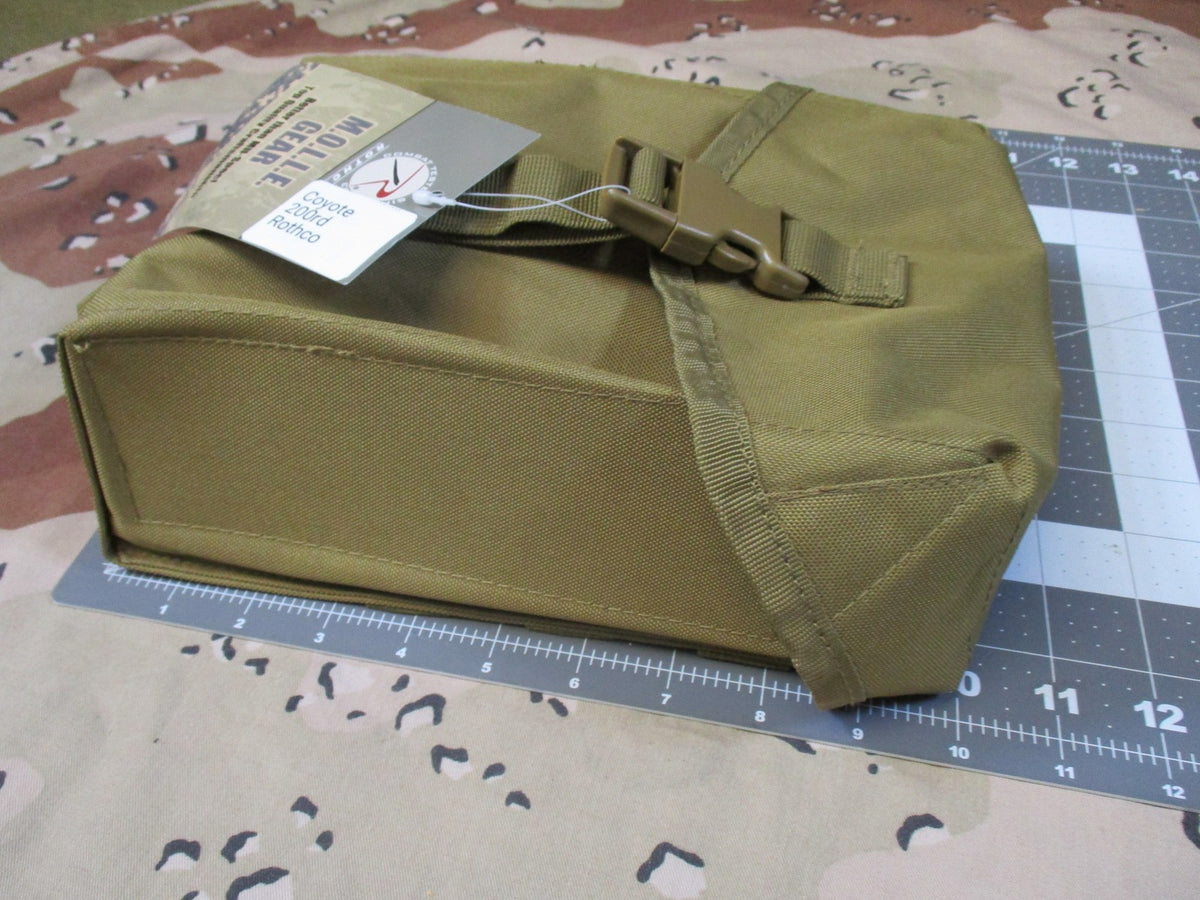 New Rothco MOLLE 200rd SAW Pouch Coyote Brown Tactical Utility Bag