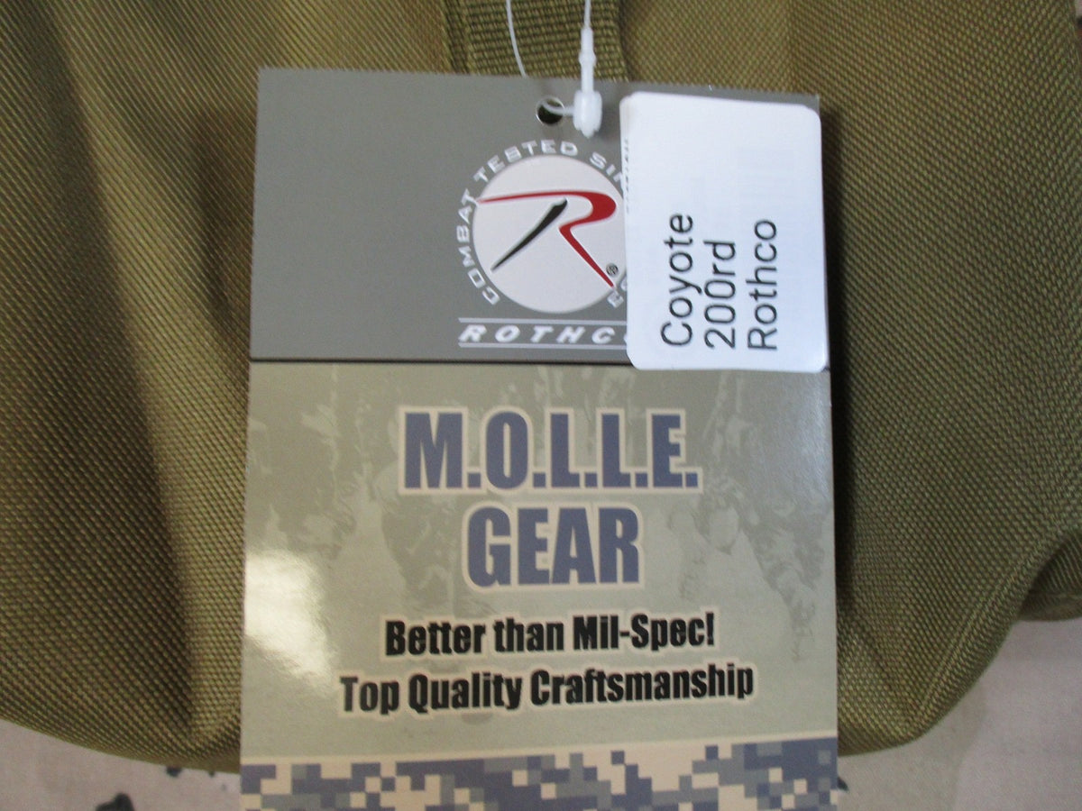 New Rothco MOLLE 200rd SAW Pouch Coyote Brown Tactical Utility Bag