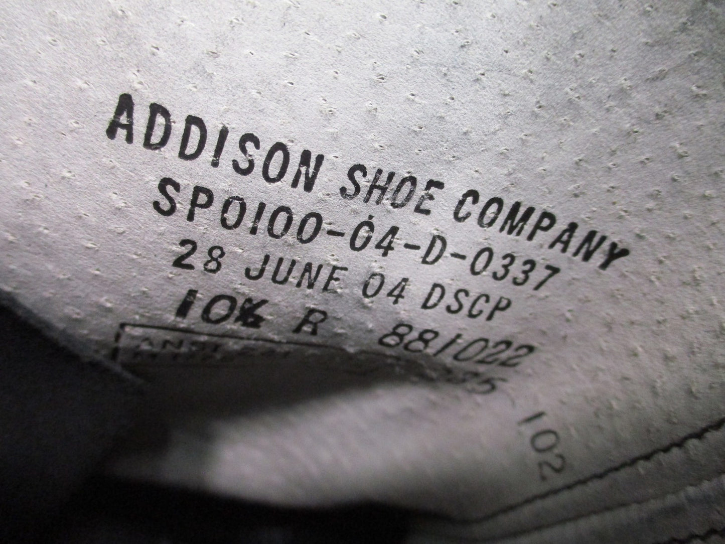 Addison US Military Safety Boots Steel Toe Black Leather Men's 10.5 R Surplus