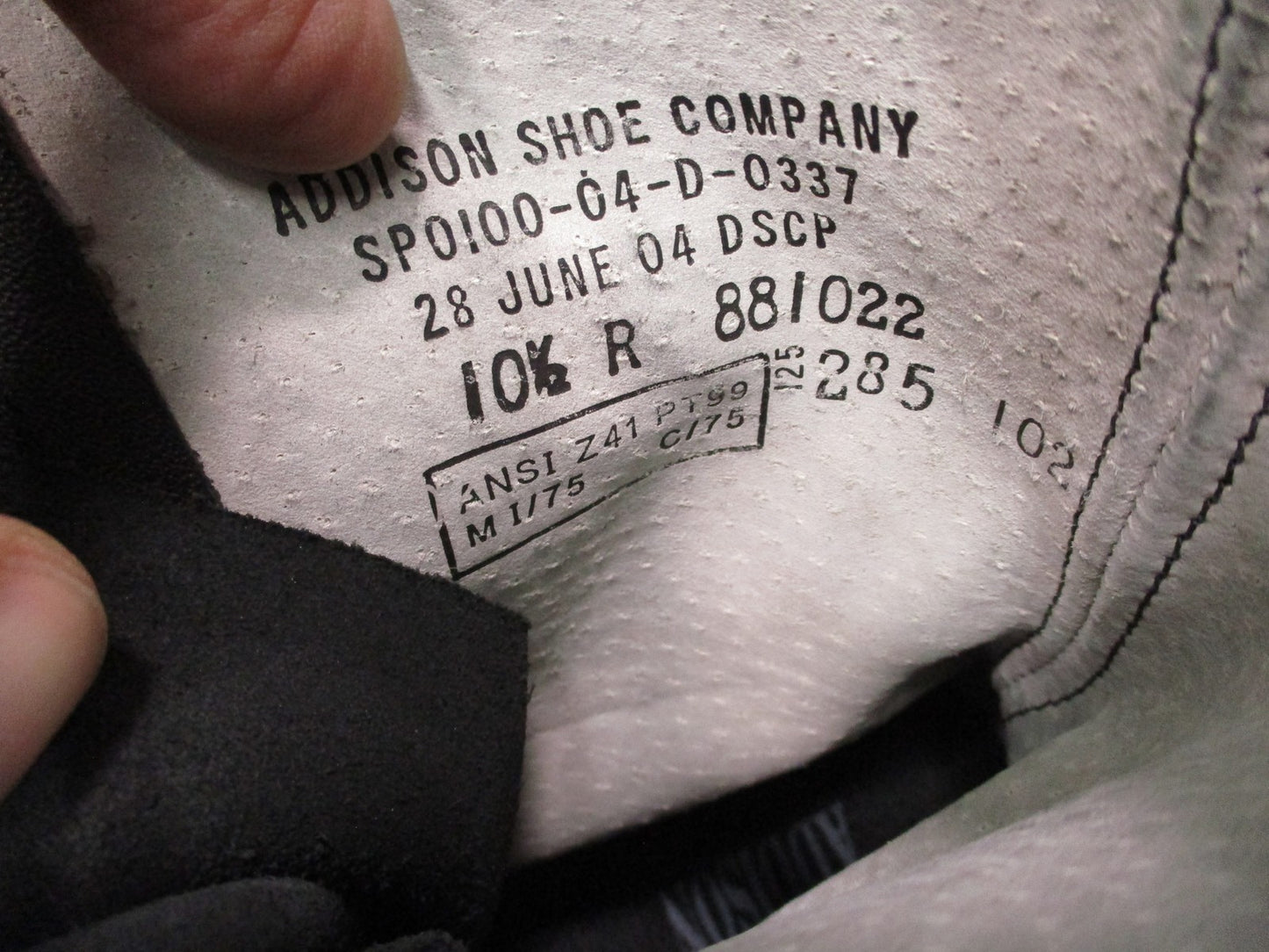 Addison US Military Safety Boots Steel Toe Black Leather Men's 10.5 R Surplus