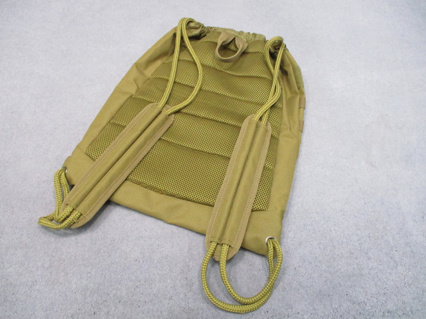 Highland Tactical Drawstring Backpack Tan MOLLE Webbing Padded Back