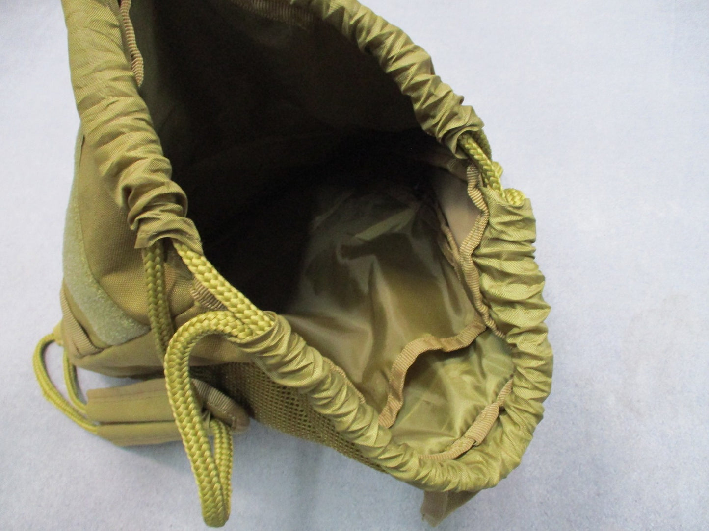 Highland Tactical Drawstring Backpack Tan MOLLE Webbing Padded Back