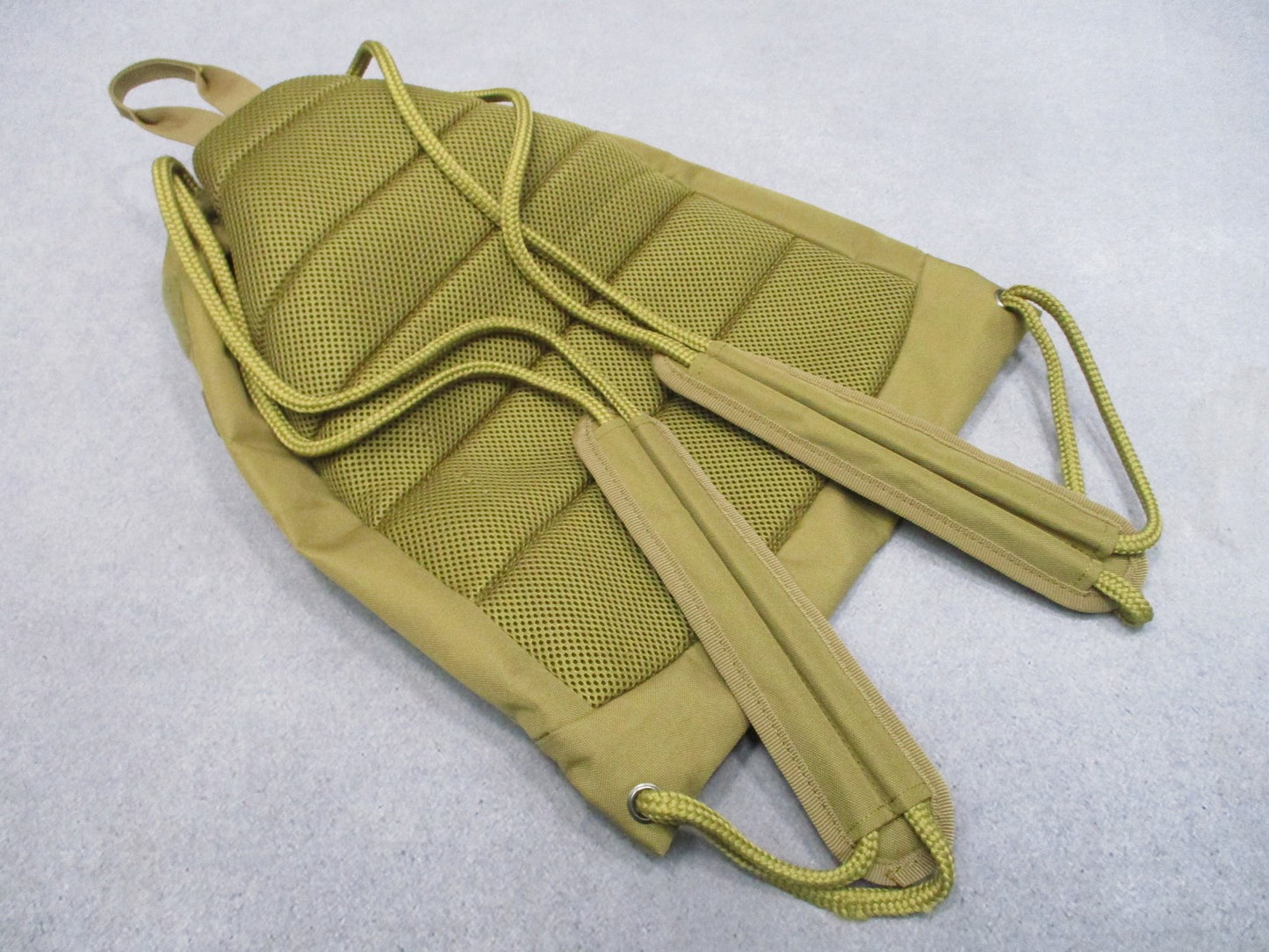 Highland Tactical Drawstring Backpack Tan MOLLE Webbing Padded Back