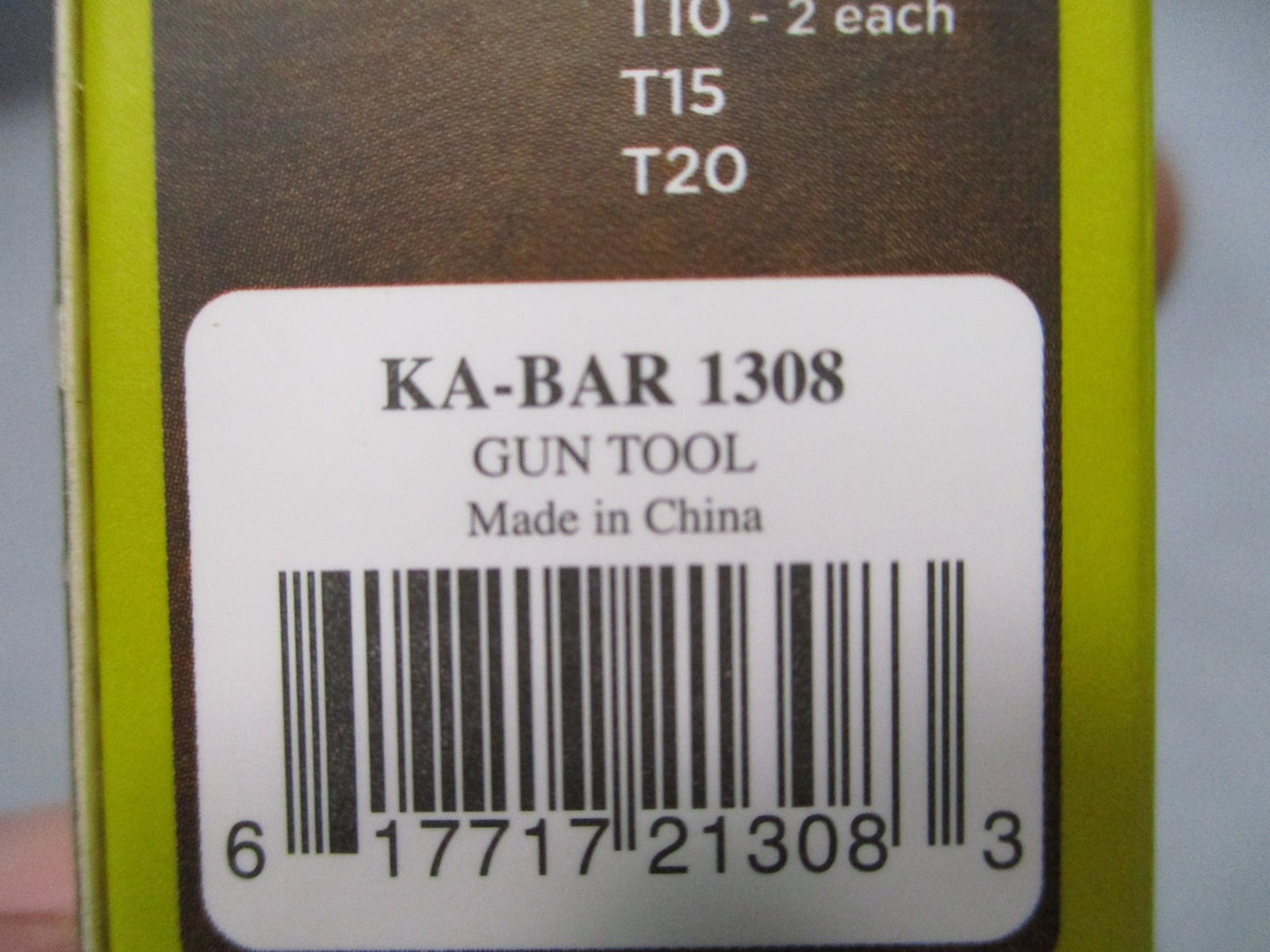 KA-BAR 1308 Gun Tool 13-in-1 Multi-Tool Torx Allen Punch S2 Steel New