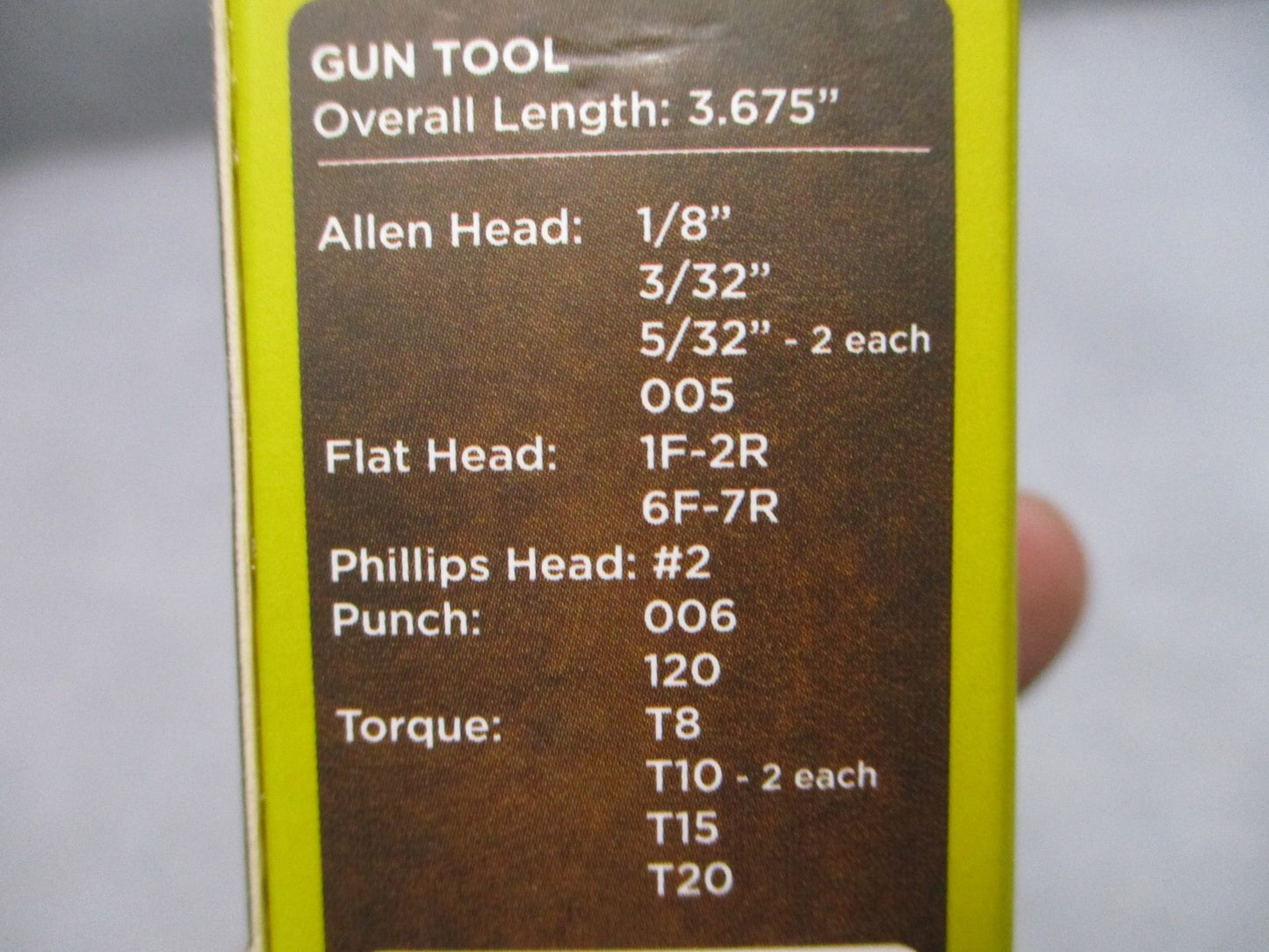 KA-BAR 1308 Gun Tool 13-in-1 Multi-Tool Torx Allen Punch S2 Steel New