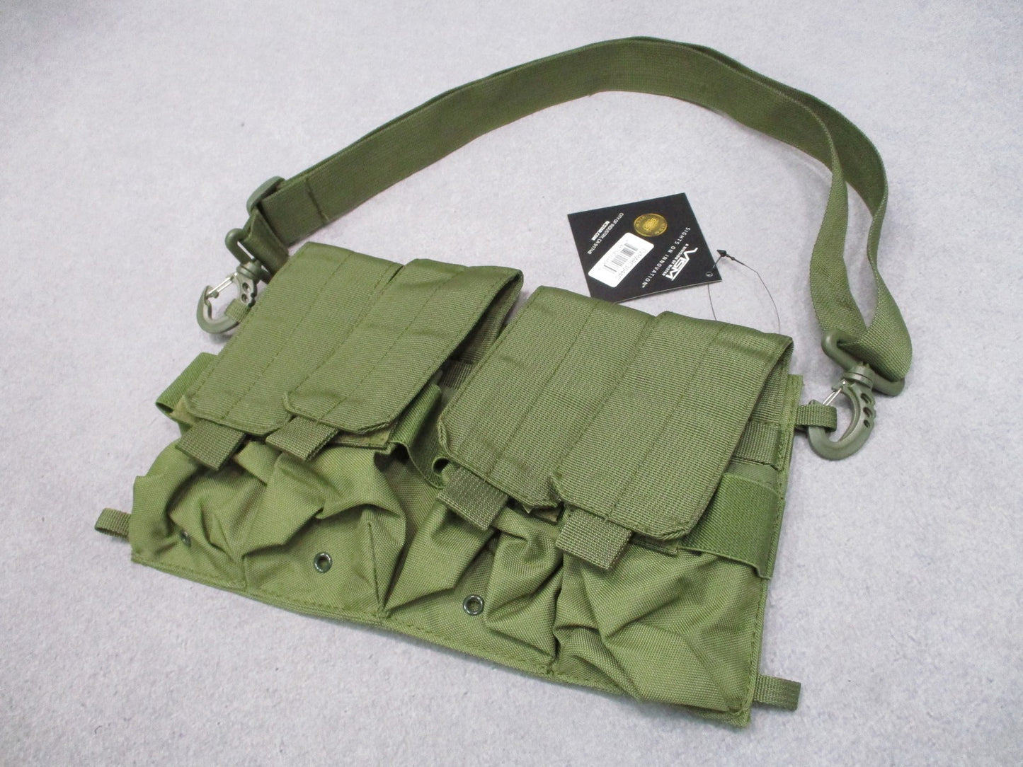 VISM Tactical Bandolier Mag Carrier OD Green Holds 8 or 4 Magazines New