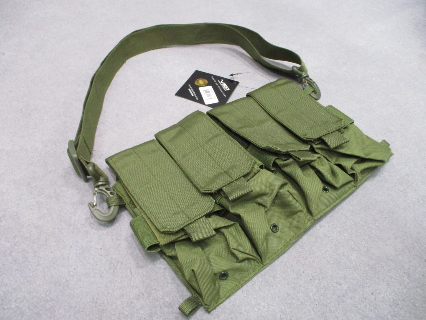 VISM Tactical Bandolier Mag Carrier OD Green Holds 8 or 4 Magazines New