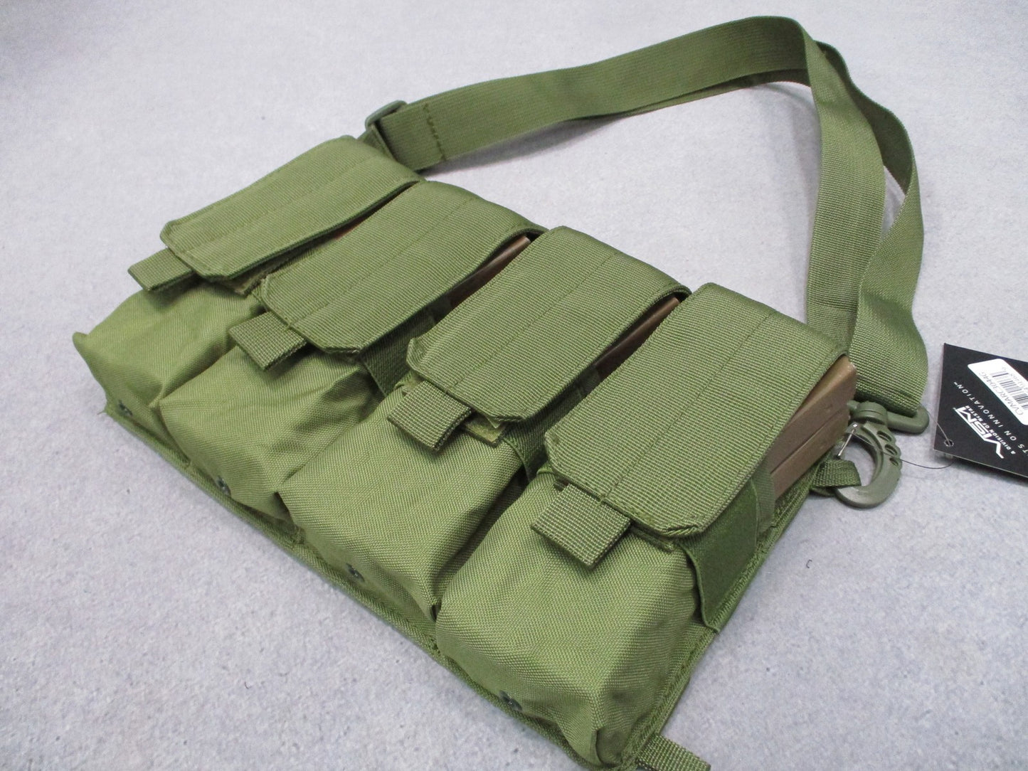 VISM Tactical Bandolier Mag Carrier OD Green Holds 8 or 4 Magazines New