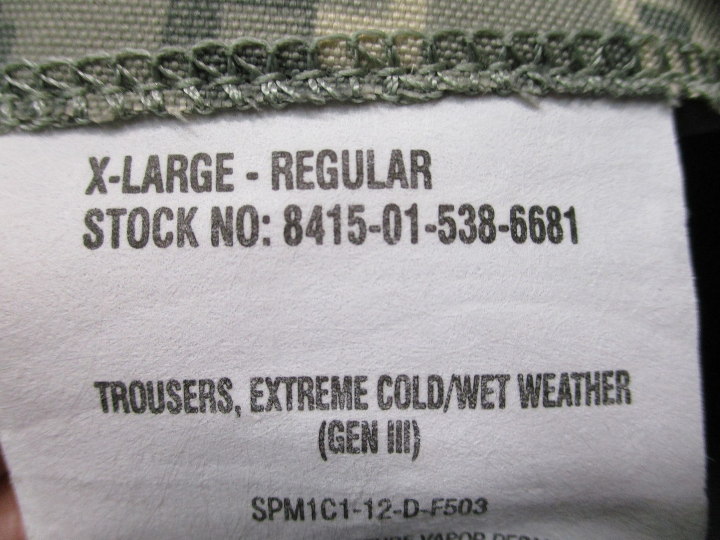 GEN 3 ACU DIGITAL GORE-TEX PANTS LEVEL 6 TROUSERS WET WEATHER PANTS X-LARGE/REG