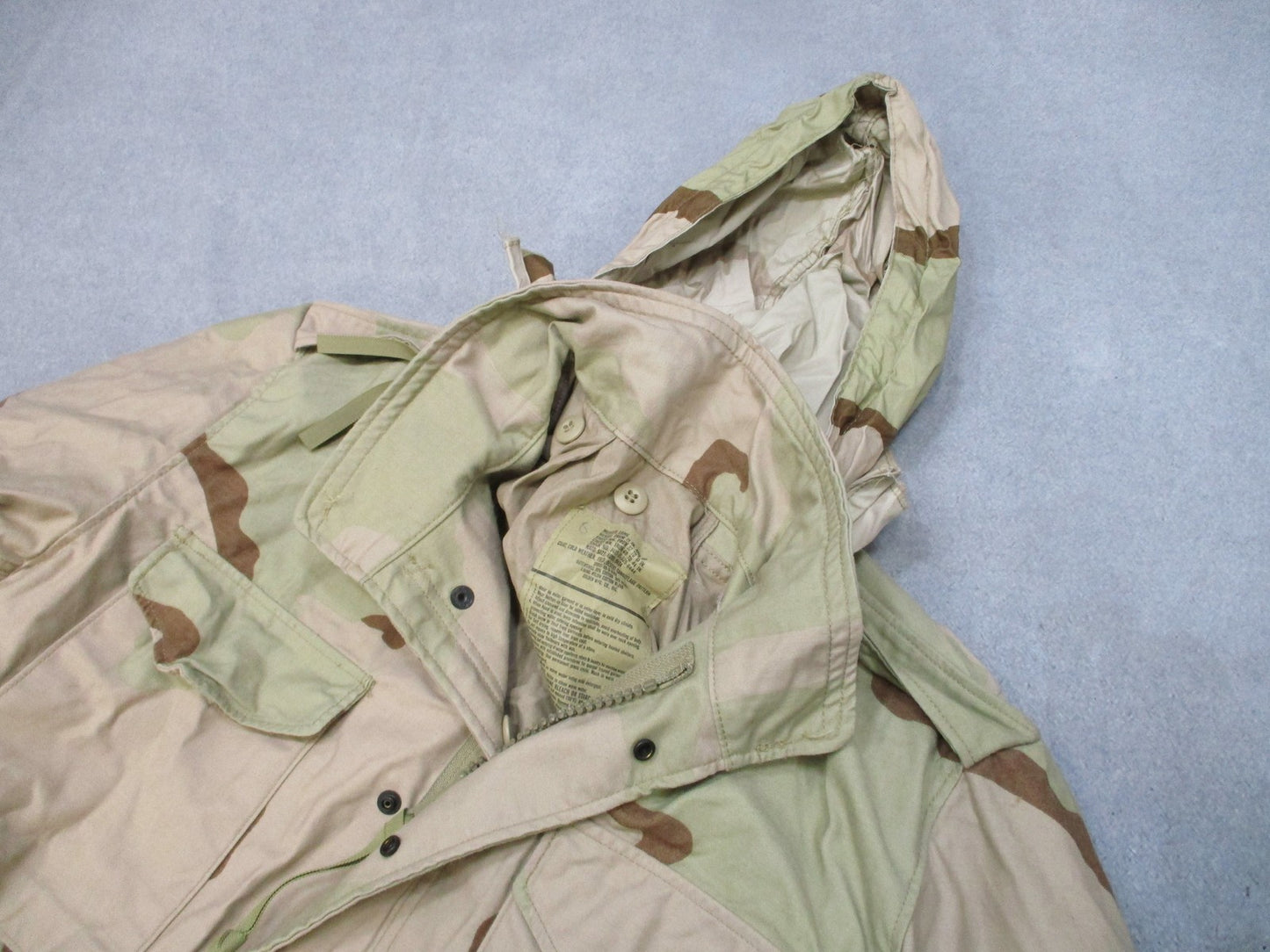 USGI Desert 3 Color Camo Cold Weather Field Coat Medium Long DCU Military Jacket